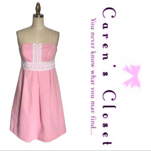 Lilly Pulitzer Pink Strapless Embellished Dress